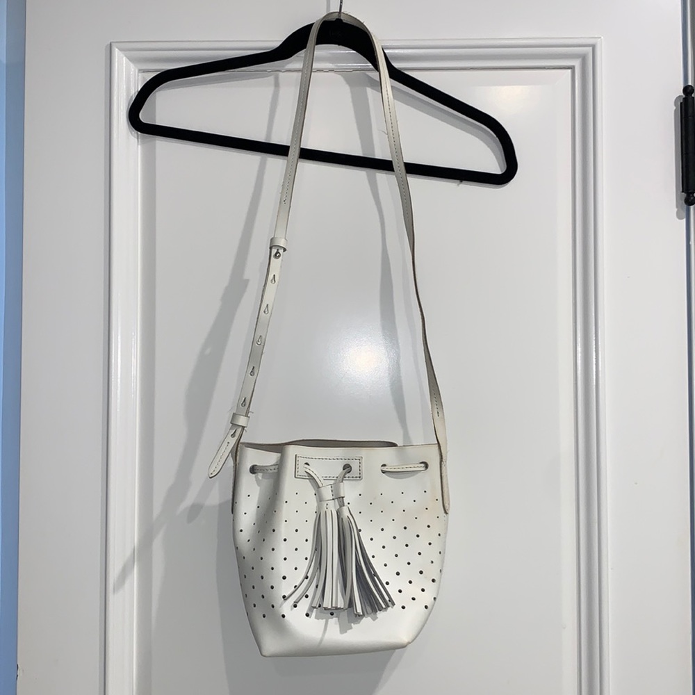 J Crew white adjustable crossbody bag